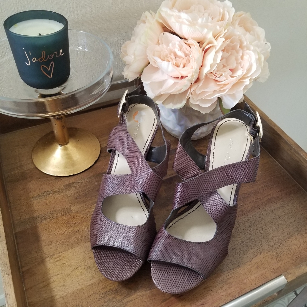 😍 Nine West Leather Peep Toe High Heel Sandals 😍